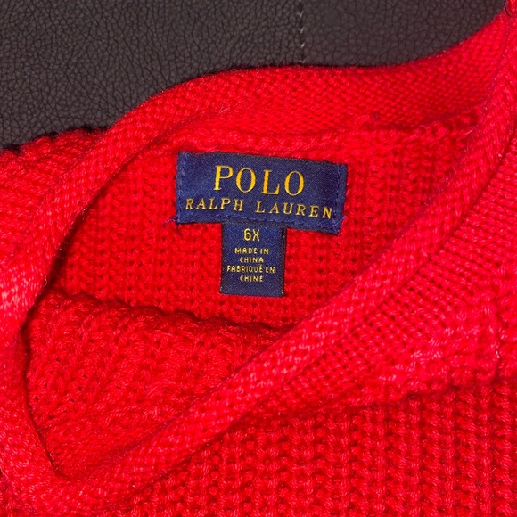 Ralph Lauren girl red knit sweater size 6x - Picture 2 of 7